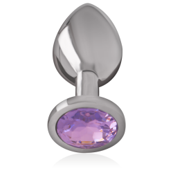 Intense - Plug Anal En Métal Aluminium Avec Cristal Violet Taille M